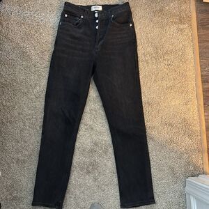 Agolde Riley High Rise Jeans Black 25